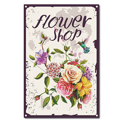 Vintage Metal Tin Sign AJEW-WH0157-081-1