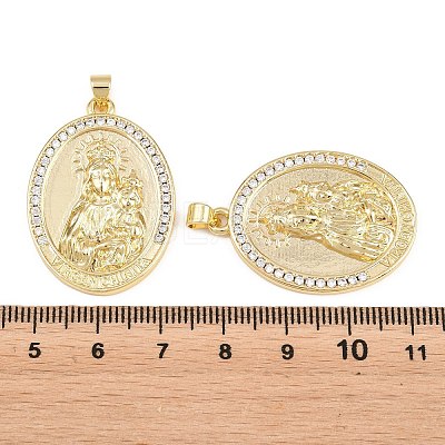 Brass Micro Pave Clear Cubic Zirconia Pendants KK-L275-59G-02-1
