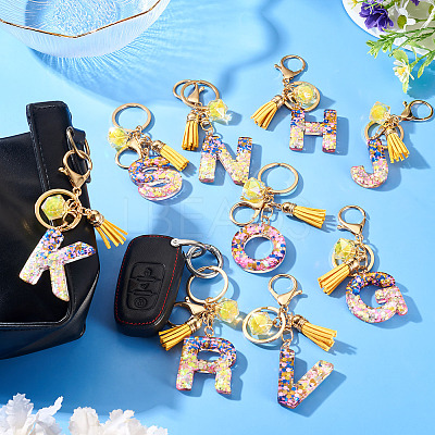 Alloy Resin Polygon Keychains KEYC-TADJ0002-03G-H-1