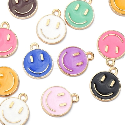 18Pcs 9 Colors Alloy Enamel Charms ENAM-YW0001-97-1