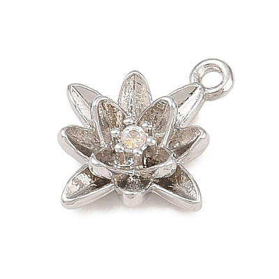 Brass Micro Pave Clear Cubic Zirconia Charms KK-G544-07P-03-1
