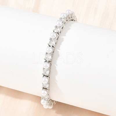 Brass Pave Clear Cubic Zirconia Tennis Bracelets for Women KK-CBA68DA-08P-1