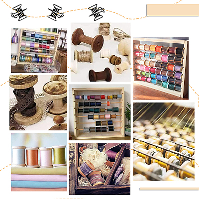 Wooden Empty Spools LS-WOOD-WH0034-03A-1