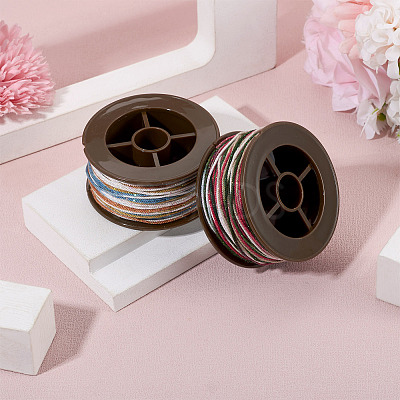2 Rolls 2 Colors Segment Dyed Round Polyester Twisted Cords OCOR-TA0003-71-1