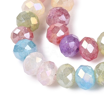 Dyed Crackle Imitation Jade Glass Beads Strands EGLA-Q131-02B-01-1