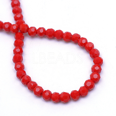 Opaque Solid Glass Bead Strands GLAA-R166-4mm-02E-1