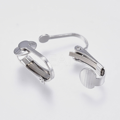 Tarnish Resistant 304 Stainless Steel Clip-on Earring Findings STAS-F139-055P-1