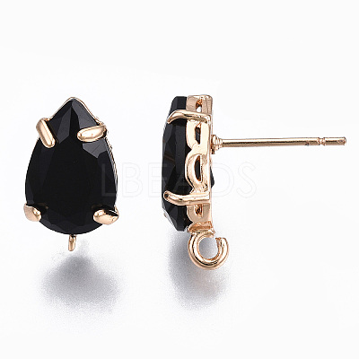 Brass Stud Earring Findings KK-S365-005-B01-1