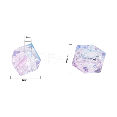 Two Tone Transparent Spray Painted Acrylic Bead X-ACRP-T005-26-1