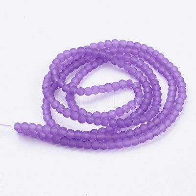 Baking Paint Transparent Glass Bead Strands GLAA-S031-4mm-32-1