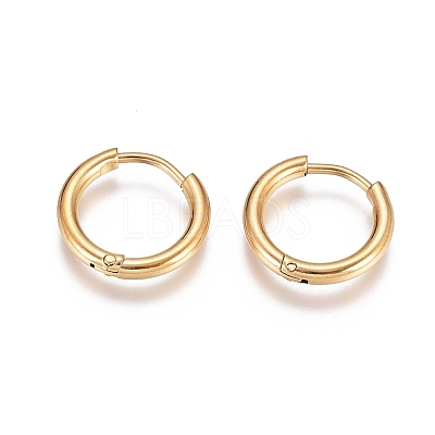 304 Stainless Steel Huggie Hoop Earrings EJEW-G272-02-10mm-G-1