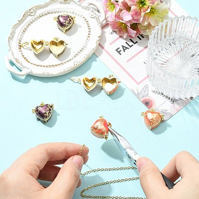 6Pcs 2 Colors Brass Enamel Prayer Box Pendants KK-CJ0005-80-1