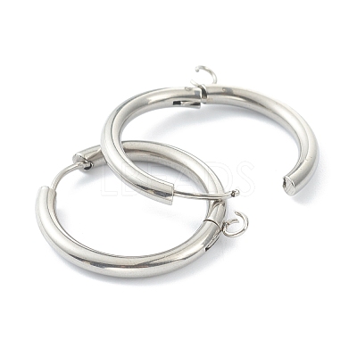 Tarnish Resistant 201 Stainless Steel Huggie Hoop Earring Findings STAS-P283-01M-P-1