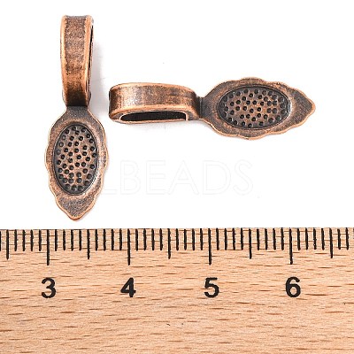 Tibetan Style Alloy Glue-on Flat Pad Bails X-RLF10728Y-NF-1
