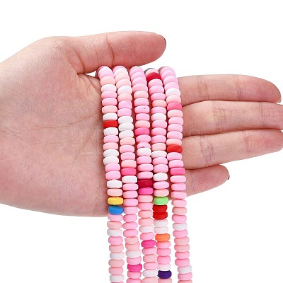 Handmade Polymer Clay Beads Strands X-CLAY-N008-008N-1