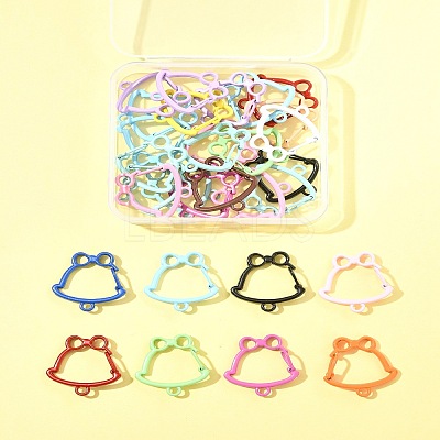 30Pcs Spray Paint Alloy Spring Gate Rings FIND-FS0004-03-1