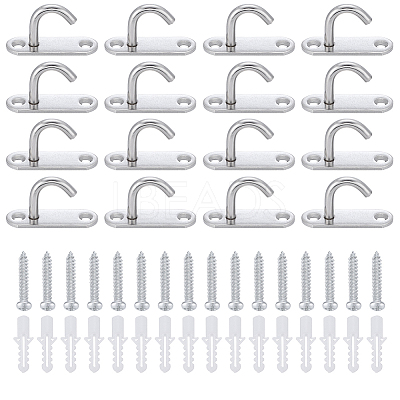 16Pcs Stainless Steel Hooks STAS-GO0001-37-1