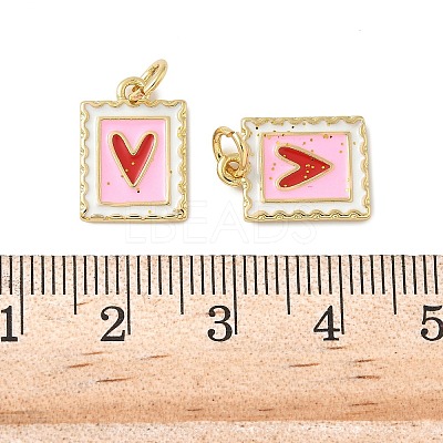 Brass Enamel Charms KK-C110-34G-1