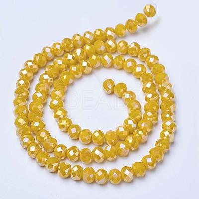 Electroplate Glass Beads Strands EGLA-A034-P8mm-B03-1
