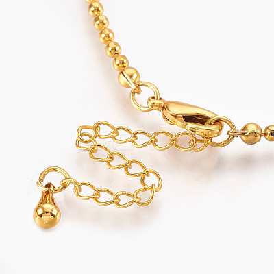 Brass Ball Chain Necklace Making KK-F763-06G-1