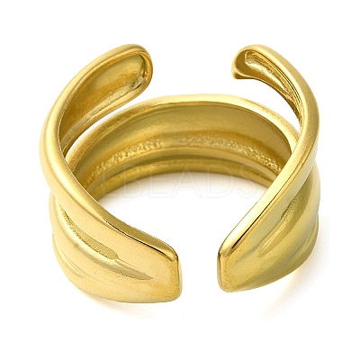 304 Stainless Steel Wide Open Cuff Rings for Women RJEW-Z043-01D-1