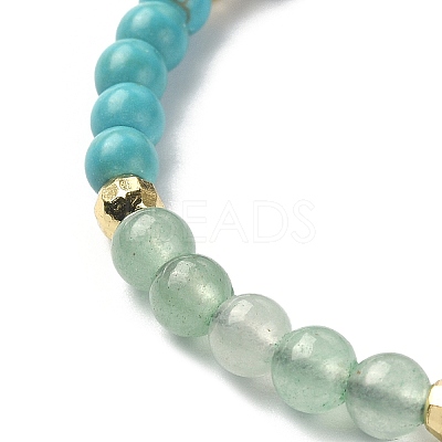 Natural & Synthetic Mixed Stone Braided Bead Bracelet BJEW-TA00324-1