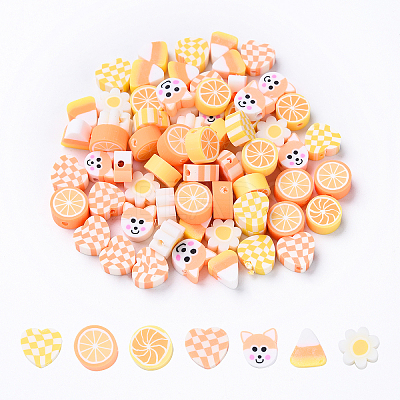 35Pcs 7 Styles Handmade Polymer Clay Beads CLAY-YW0002-07-1