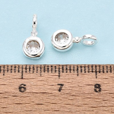 Brass Micro Pave Clear Cubic Zirconia Charms KK-N288-16S-1