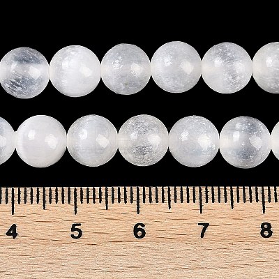 Natural Selenite Beads Strands X-G-G167-A01-01-1