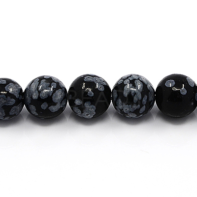 Natural Snowflake Obsidian Beads Strands X-G-G515-4mm-01-1