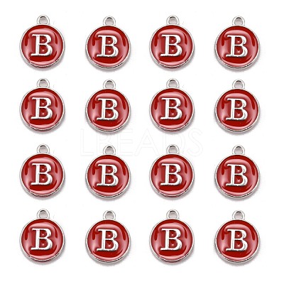 Platinum Plated Alloy Enamel Charms ENAM-S118-03B-P-1