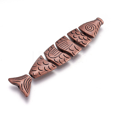 Alloy Fish Beads PALLOY-A13083-R-NR-1