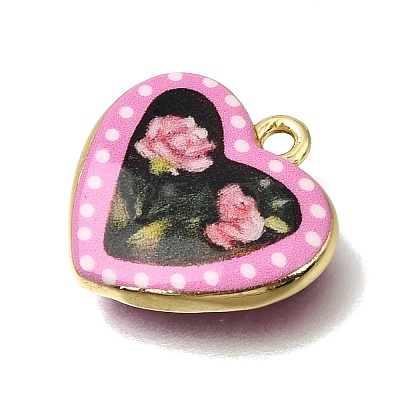 Printed Brass Pendants KK-CBAE379-02G-C-1
