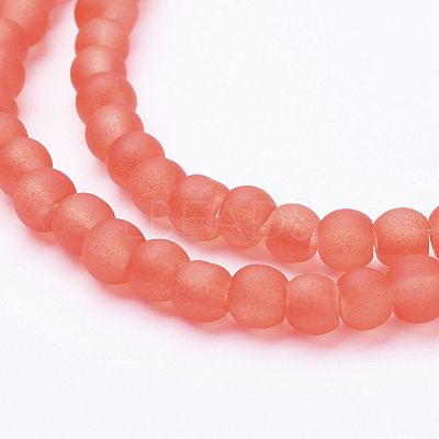 Baking Paint Transparent Glass Bead Strands GLAA-S031-4mm-27-1