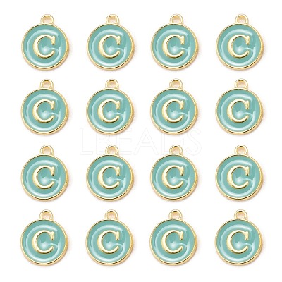 Golden Plated Alloy Enamel Charms X-ENAM-S118-05C-1