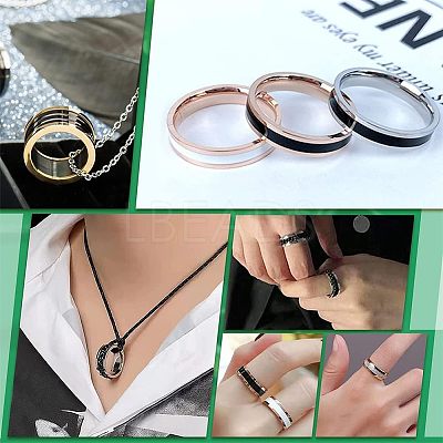 12Pcs 201 Stainless Steel Grooved Finger Ring Settings STAS-UN0038-95-1