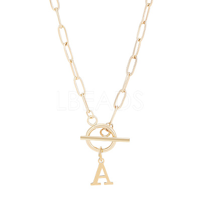 304 Stainless Steel Letter Pendant Necklaces NJEW-LP0001-52A-G-1
