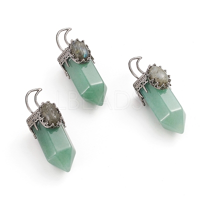Natural Green Aventurine Pointed Big Pendants G-I275-01D-1