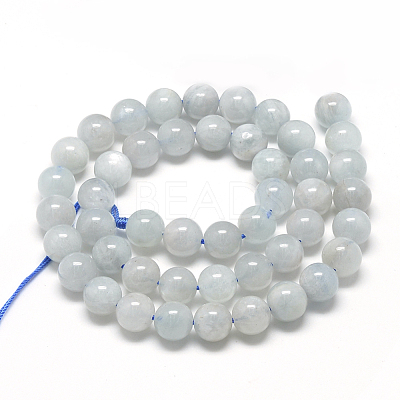 Natural Aquamarine Beads Strands G-R446-8mm-04-1