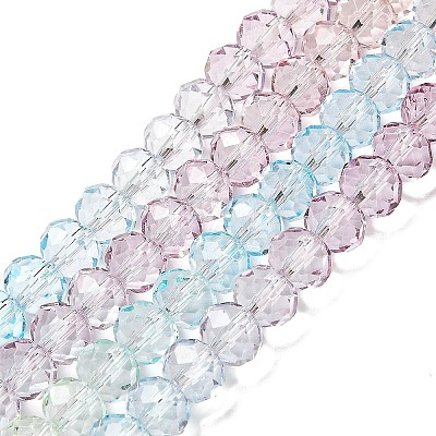 Transparent Painted Glass Beads Strands DGLA-A034-T6mm-A15-1