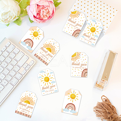 120Pcs 4 Styles Sunflower Paper Thank You Gift Tags CDIS-WH0038-04-1