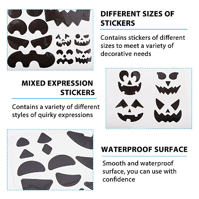 Halloween Pumpkin Face Decorative Stickers STIC-WH0005-01-1