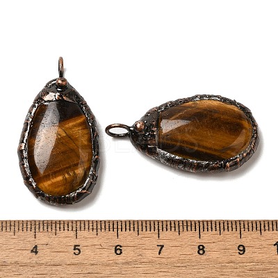 Natural Tiger Eye Pendants G-K381-05R-06-1