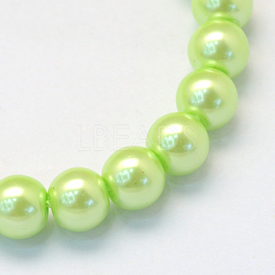 Baking Paint Pearlized Glass Pearl Round Bead Strands HY-Q003-10mm-07-1