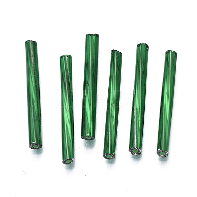 Opaque Glass Twisted Bugle Beads SEED-T005-15-B04-1
