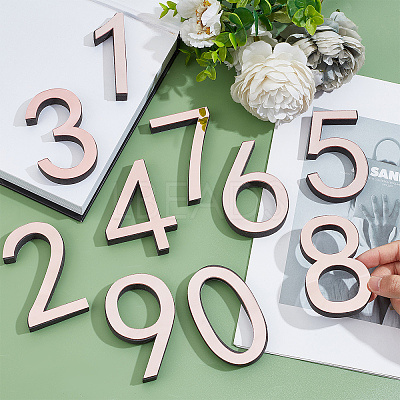 10Pcs 10 Style Acrylic Mirror Wall Stickers AJEW-CN0001-55-1