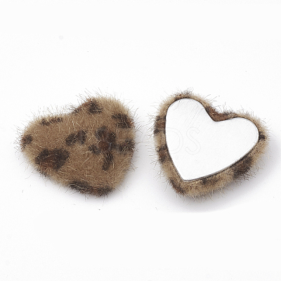 Faux Mink Fur Covered Cabochons WOVE-N006-12B-1
