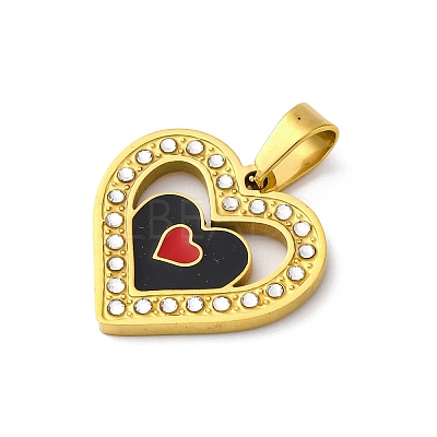 304 Stainless Steel Enamel Pendants STAS-S163-09A-G-1