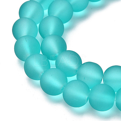 Baking Paint Transparent Glass Bead Strands X-GLAA-S031-10mm-18-1