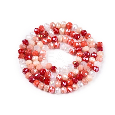 Electroplate Glass Beads Strands GLAA-T023-B16-07-1